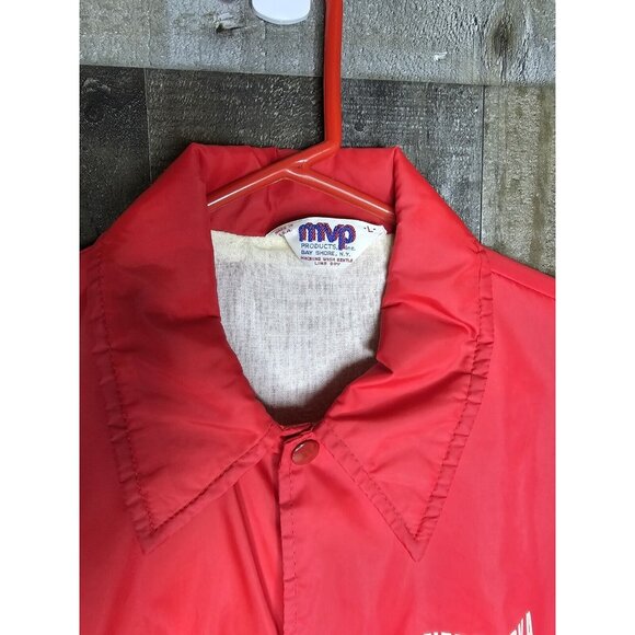VTG 80s MVP Nylon Jacket Red Nebraska Made in USA Mens Sz Large Clean - Picture 5 of 6